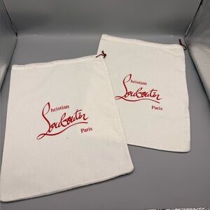 Christian Louboutin White and Red Dust Bags